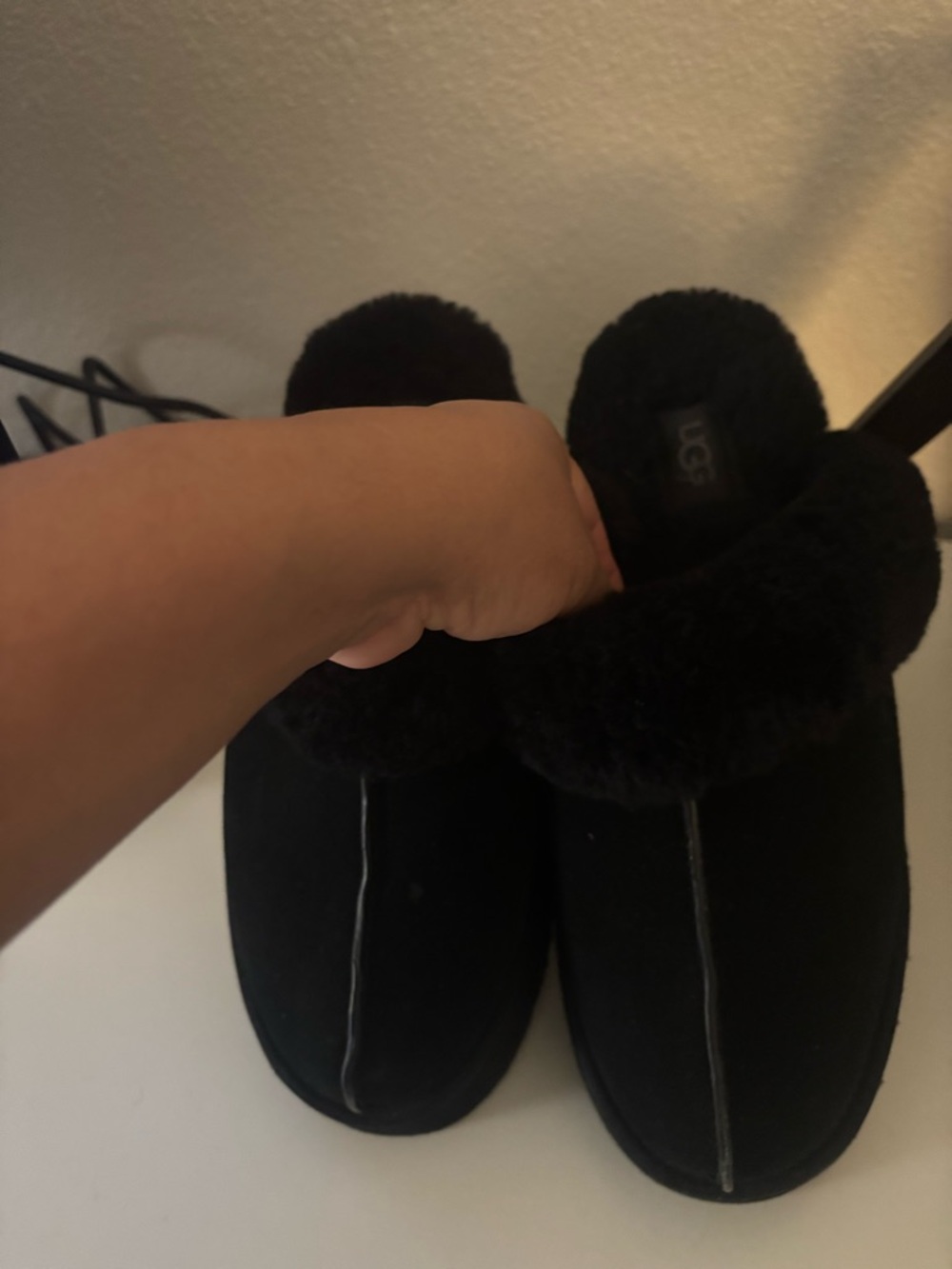 UGG Black Cozy Shearling Slip-Ons - Picture 2 of 5